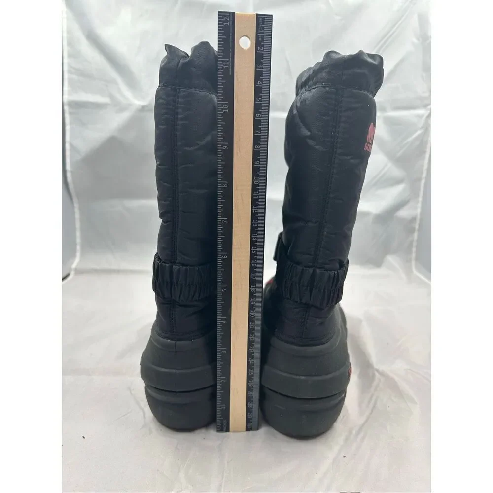 Sorel Winter Snow Boots Black Red Waterproof Thermal Size 6 Women
